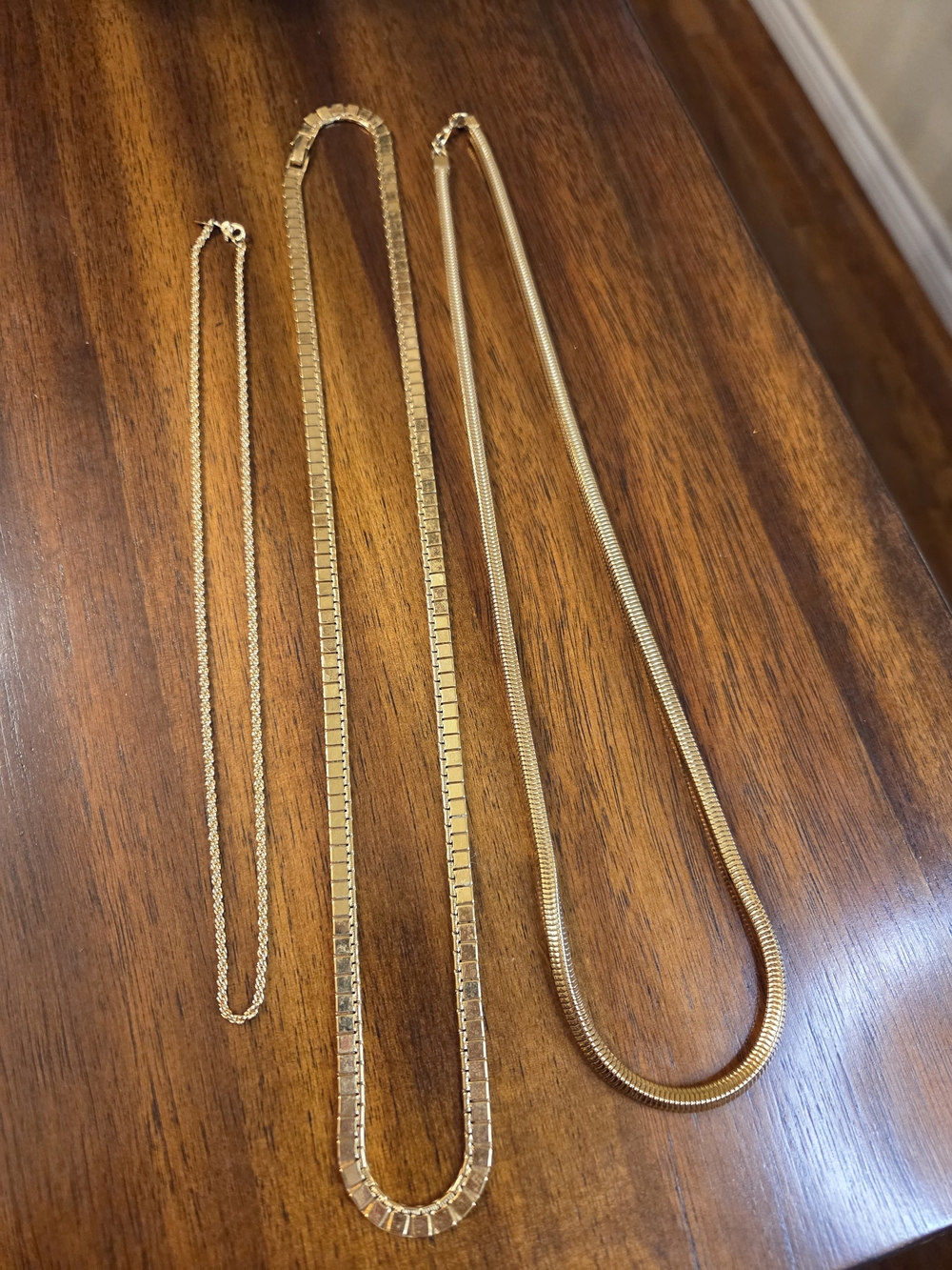 Vintage Monet Gold-Tone Chain Necklaces Bundle (Set of 3)
